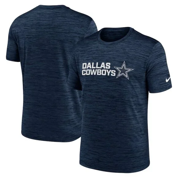 Men's Nike Navy Dallas Cowboys Reverse Play Velocity Performance T-Shirt - Picture 1 of 2